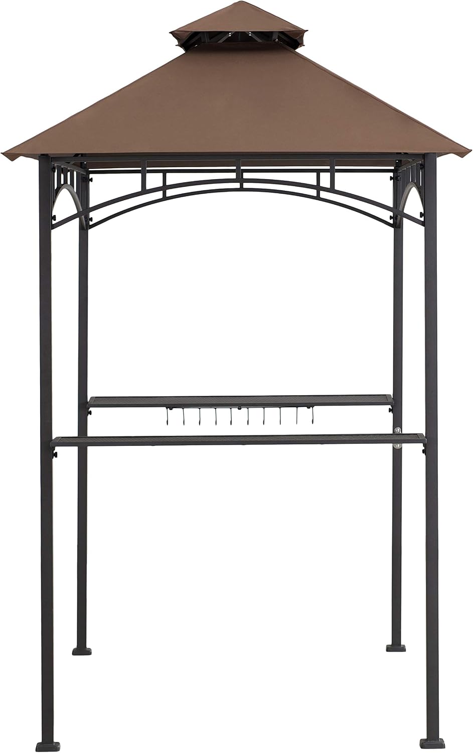 Amazon Basics Outdoor Patio Grill Gazebo with LED Lights for Barbecue - Brown