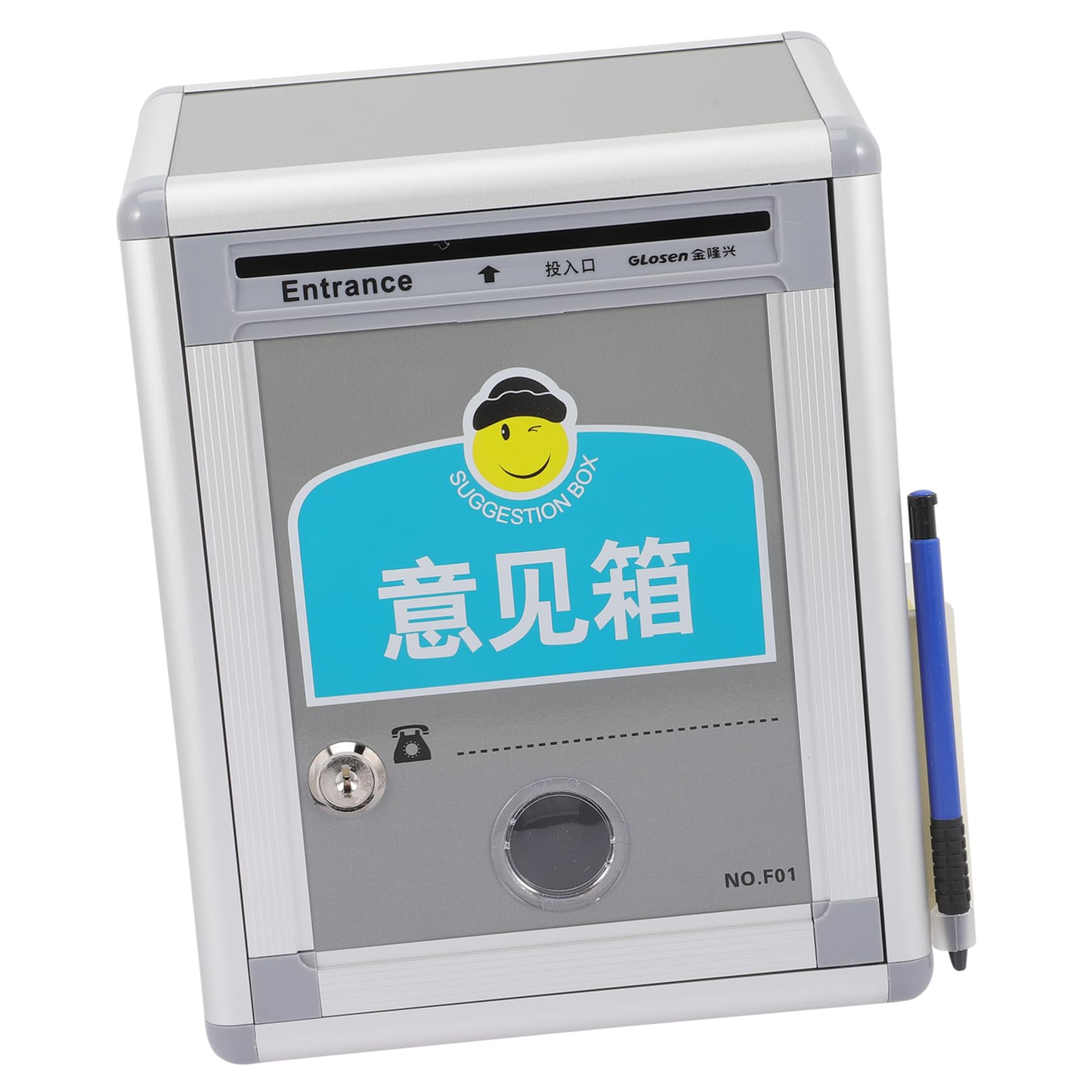 Tofficu Box Suggestion Box Complaint Box Wall Mounted Safe Wall Mounted Storage Box Vintage Mailbox Wall Mailbox Aluminium Suggestion Box Office Wall Hanging Box Safe Deposit Box with Lock