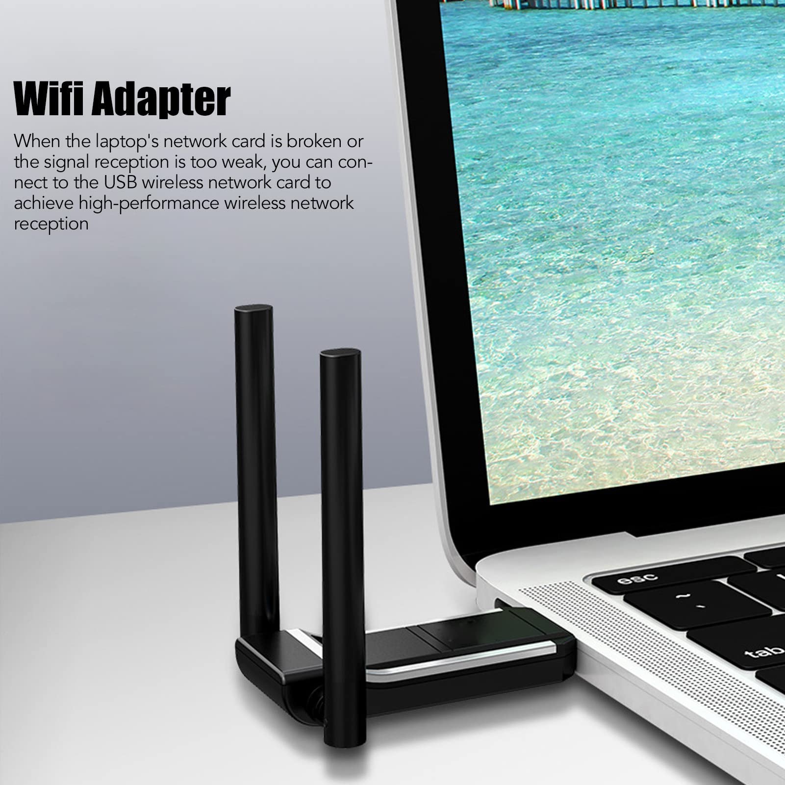 Bezprzewodowy adapter 6, technologia Mu MMo, analogowa funkcja Ap do udostępniania WIFI, technologia dwuzakresowa 11AC, 574 MB/s 2,4 Ghz 1201 MB/s 5 GHz, WIFI 6 USB3.0, Plug and Play for Win