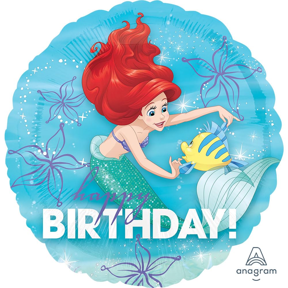 Amscan International 3393501 "ariel Birthday Dream Big" Standard Foil Balloon