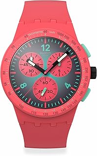 Swatch Chrono 42 Unisex Watch Dress Stainless Steel Pink Quartz Waterproof Paradiso Kinetiko