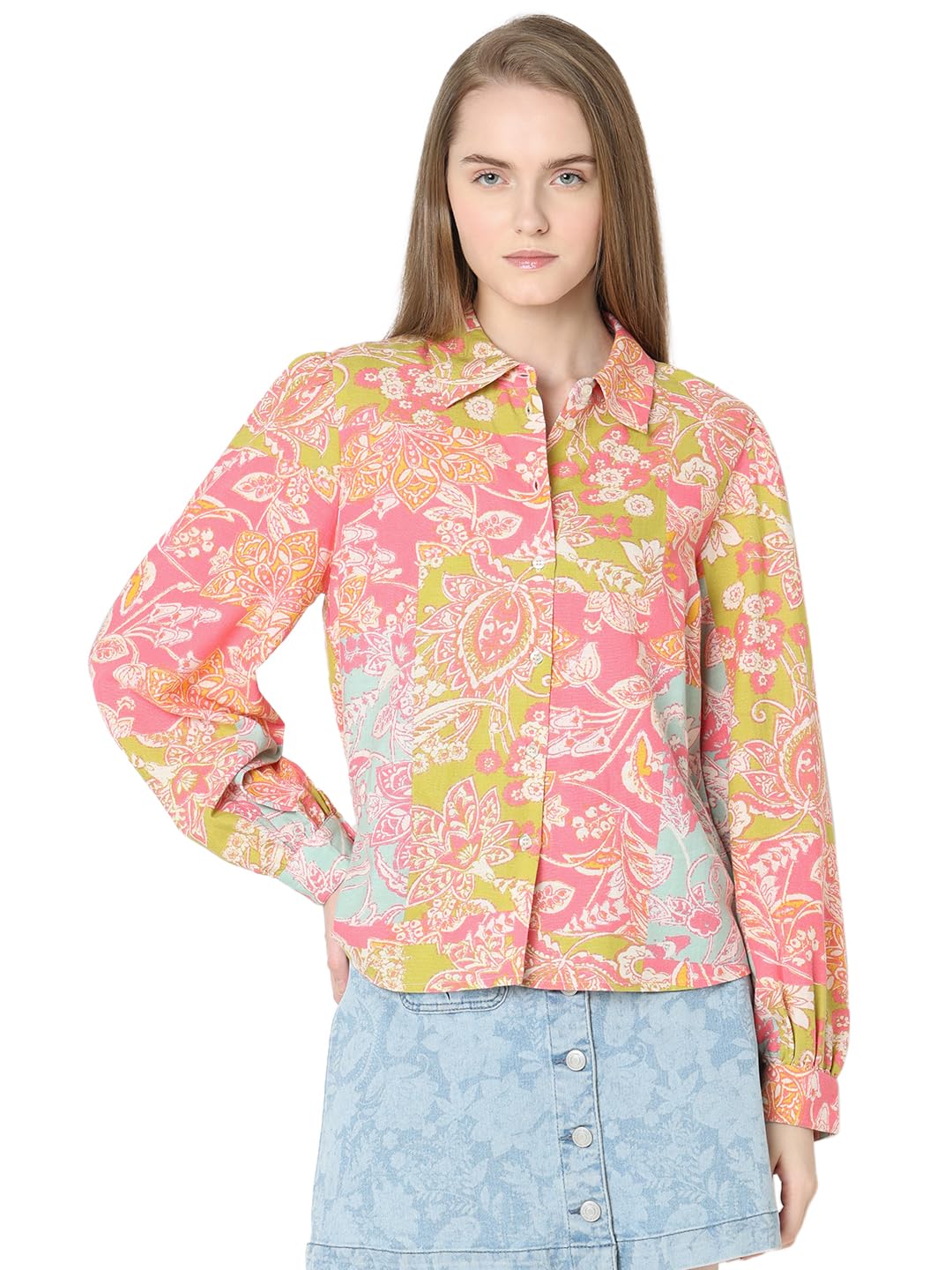 vero moda Women Spread Collar Floral Printed Casual Shirt-picture-40