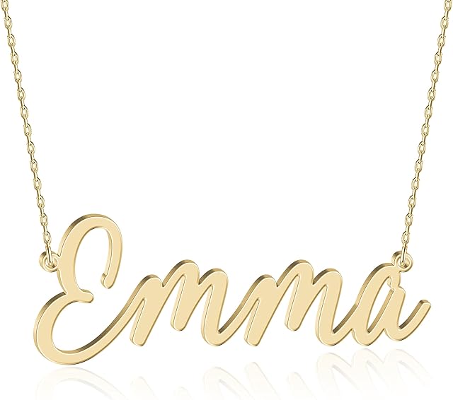 JOELLE JEWELRY Personalised Gold Name Necklace 18K Gold Plated Silver Custom Script Name Jewellry Birthday Christmas Gift Ideas for Women Girl Teenage Bridesmaid
