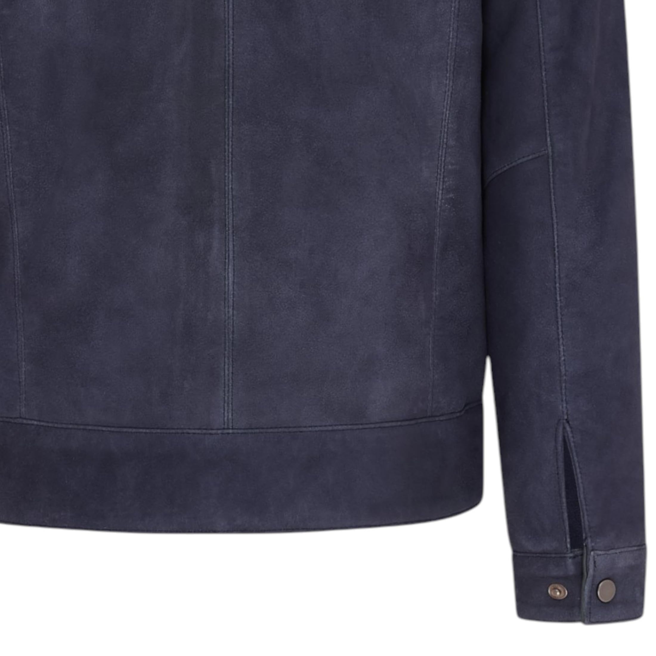 Infinity Leather Chaqueta Harrington de cuero de cabra auténtico estilo motero, color azul marino retro, para hombre.