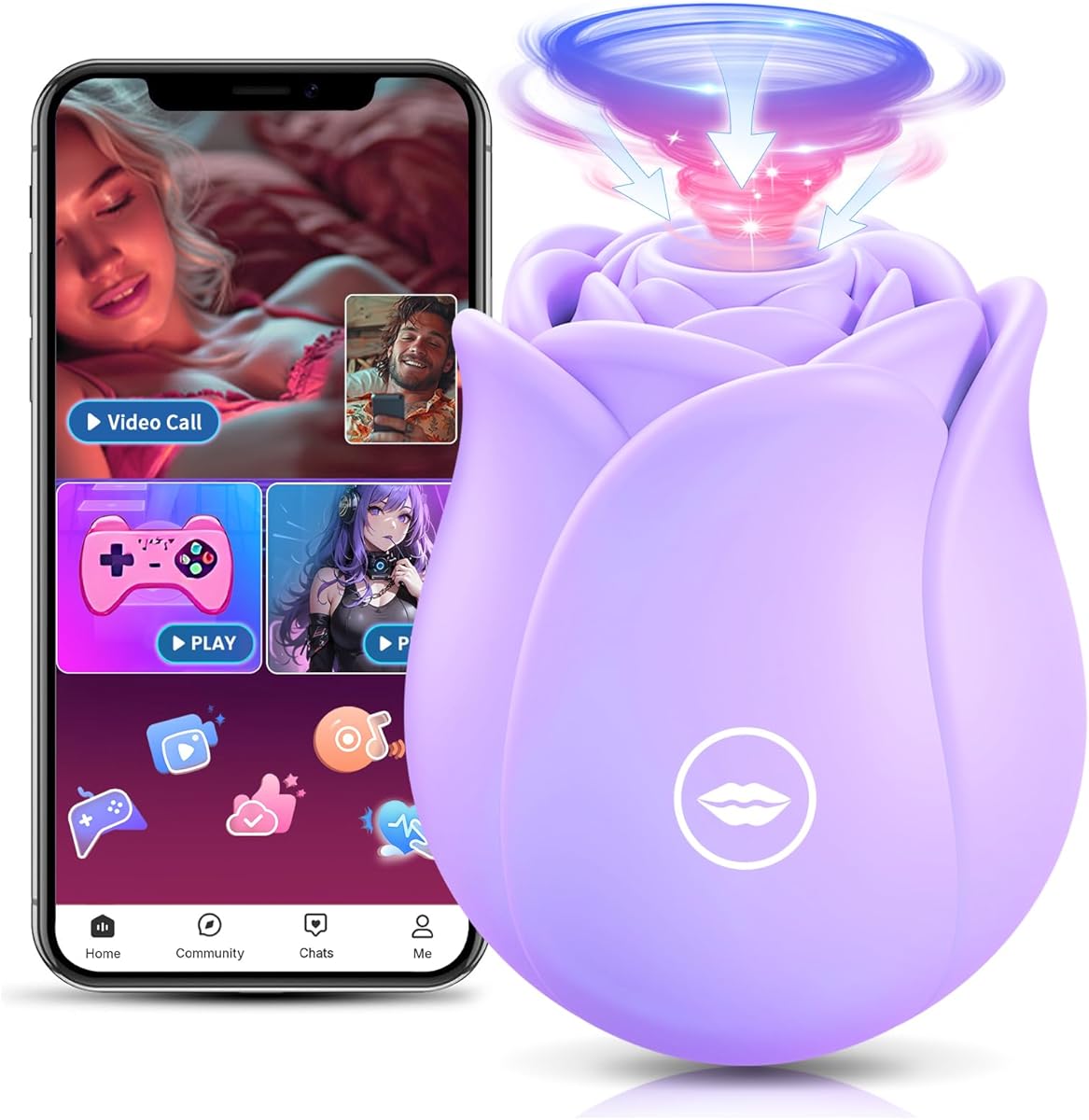 Sucking Vibrator Rose Sex Toy - Big Shocked Vibrator Sex Toys Adult Toys with 10 Suction Vibrators Clitoral Vibrater Clit Sucker Couple Female Women Adult Sex Toys & Games Jewelry