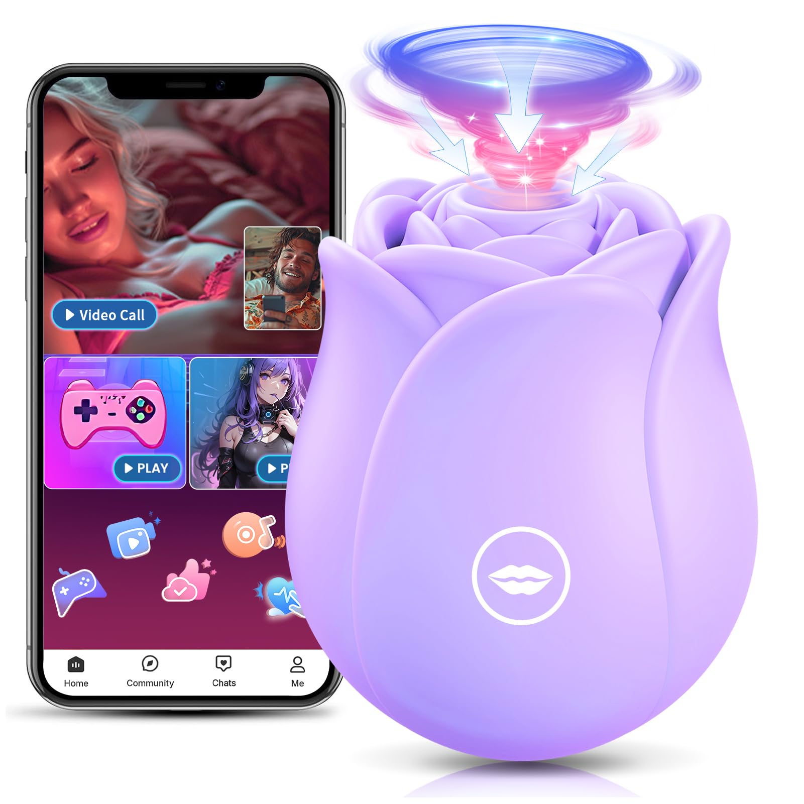 Sucking Vibrator Rose Sex Toy - Big Shocked Vibrator Sex Toys Adult Toys with 10 Suction Vibrators Clitoral Vibrater Clit Sucker Couple Female Women Adult Sex Toys & Games Jewelry