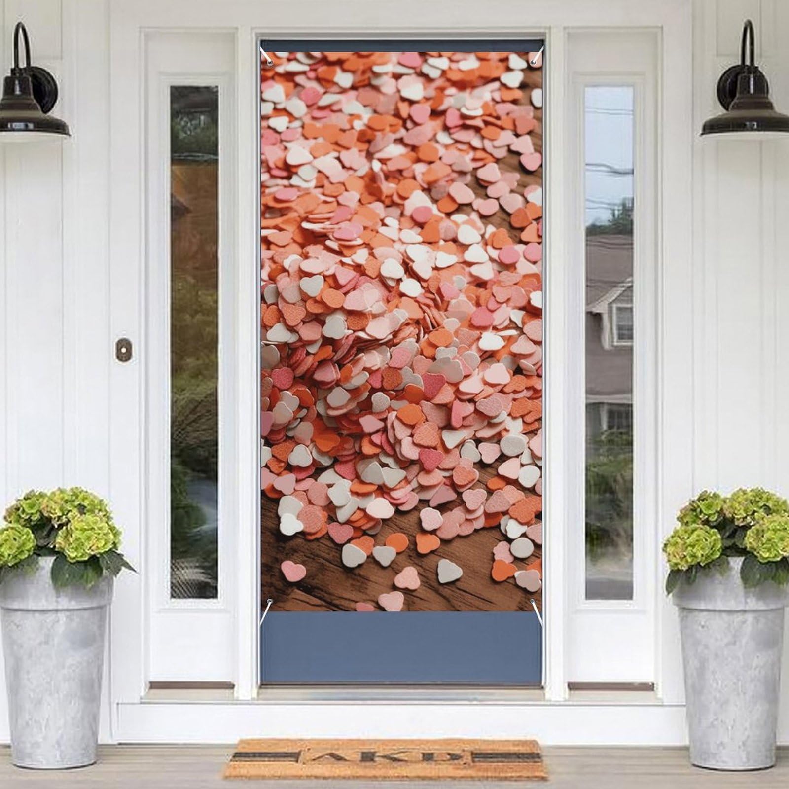 KLOPH Door Cover Decoration Welcome Door Banner Porch Sign Photo Background Door Curtains for Doorway Privacy Window Curtain Confetti Door Porch Cover Indoor Outdoor Decor 70.9x35.4in
