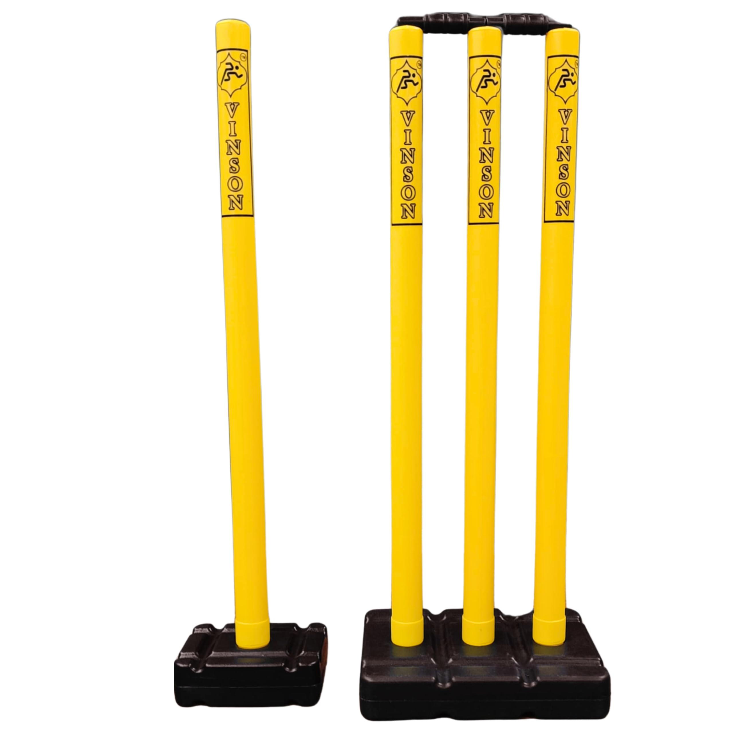 Vinson Senior Cricket Stumps Set - 30 Inches | Durable, Full Size and Sturdy Cricket Wicket Set with Extra Bowling Side Wicket | for Indoor and Outdoor Cricket Practice | for Kids & Adults. 1