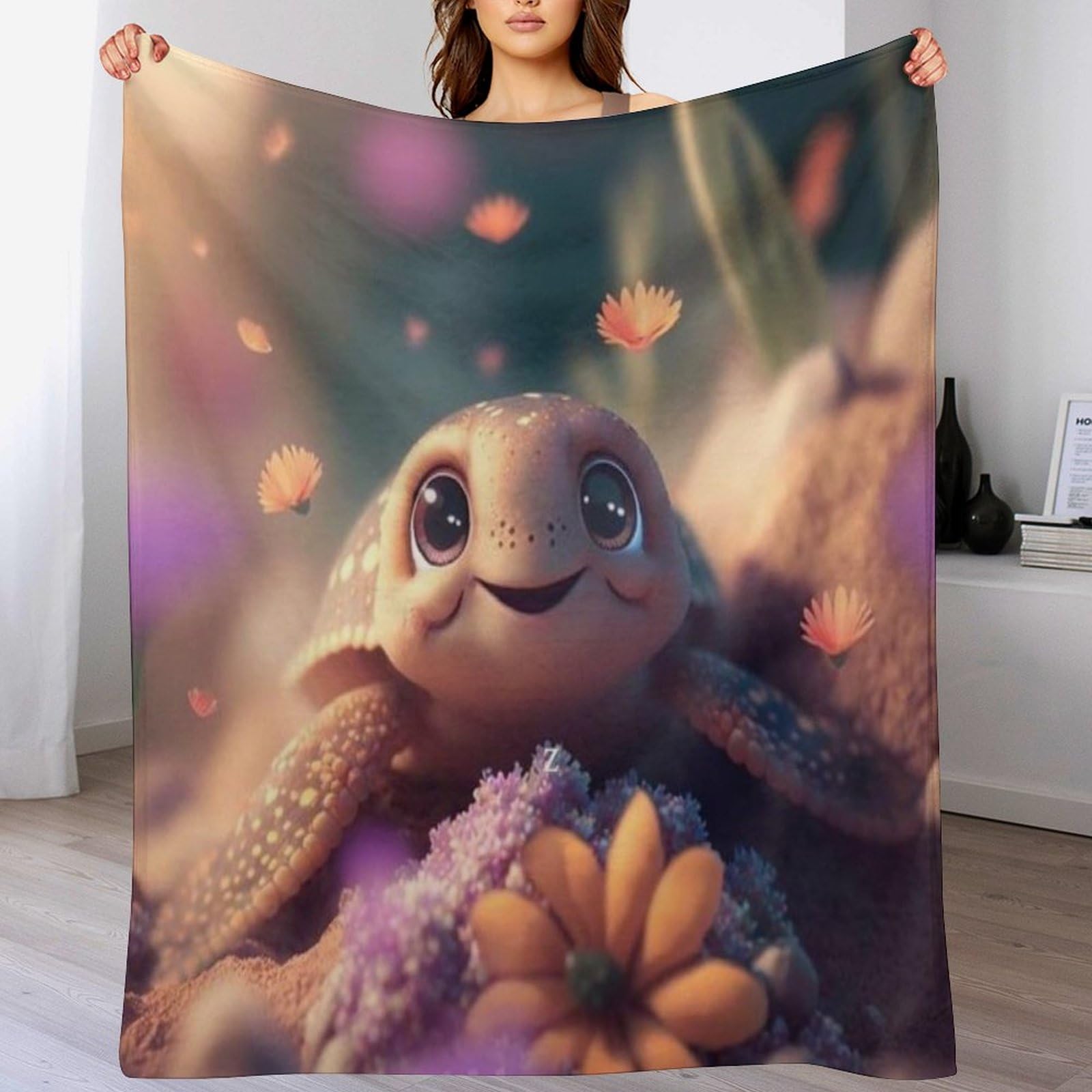 Couverture polaire flannel sea tortue tapis douillet plaid canapé