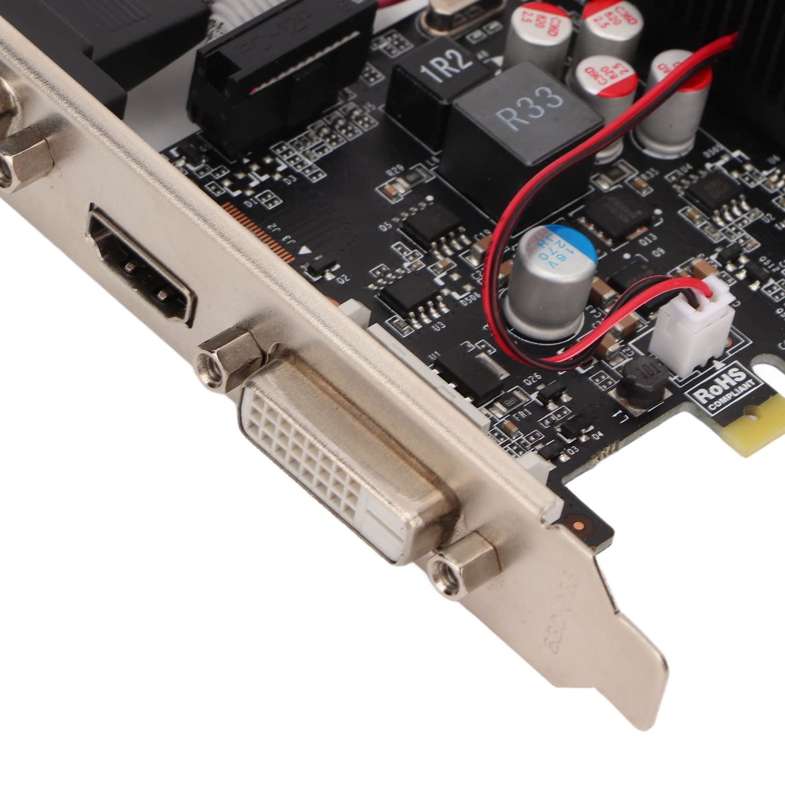 VBESTLIFE Scheda Grafica GT730, Scheda Grafica a Basso Profilo PCI Express 2.0 X8 da 4 GB DDR3 a 128 Bit con Interfaccia HDMI VGA DVI, Scheda Video per PC