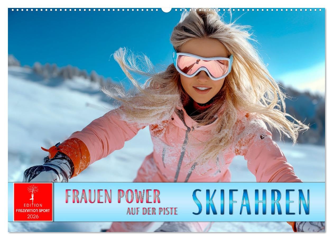 Skifahren - Frauen Power auf der Piste (Wandkalender 2026 DIN A2 quer), CALVENDO Monatskalender: Wintersport, der begeistert - wunderschön inspirierend.