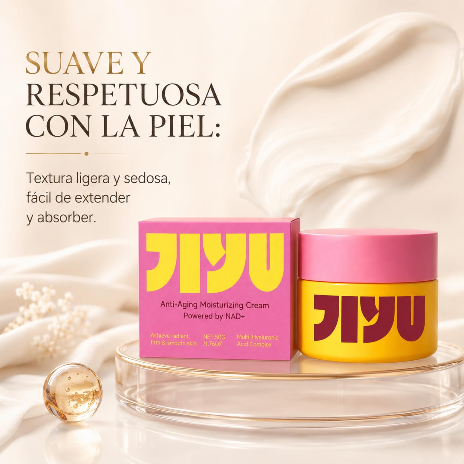 Jiyu Original Anti Yiyu Crema Coreana Antiedad Crema Facial Nutritiva con Acabado Suave para Rutina de Día y Noche
