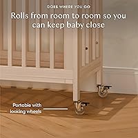 Vista 4 de babyletto Rolli - Cuna convertible 9 en 1 con ruedas, incluye kits de conversión para cuna, cuna estándar, cama para niños pequeños, sofá cama