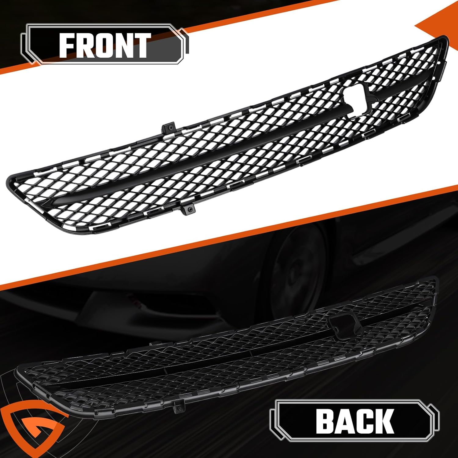 G37 Grille,Front Bumper Cover Grille Lower Mesh Replacement Fit For Infiniti G37 2010 2011, Fit For Infiniti G25 2011 2012, Fit For Infiniti Q40 2015, Replaces# 622541NF1A, IN1036100