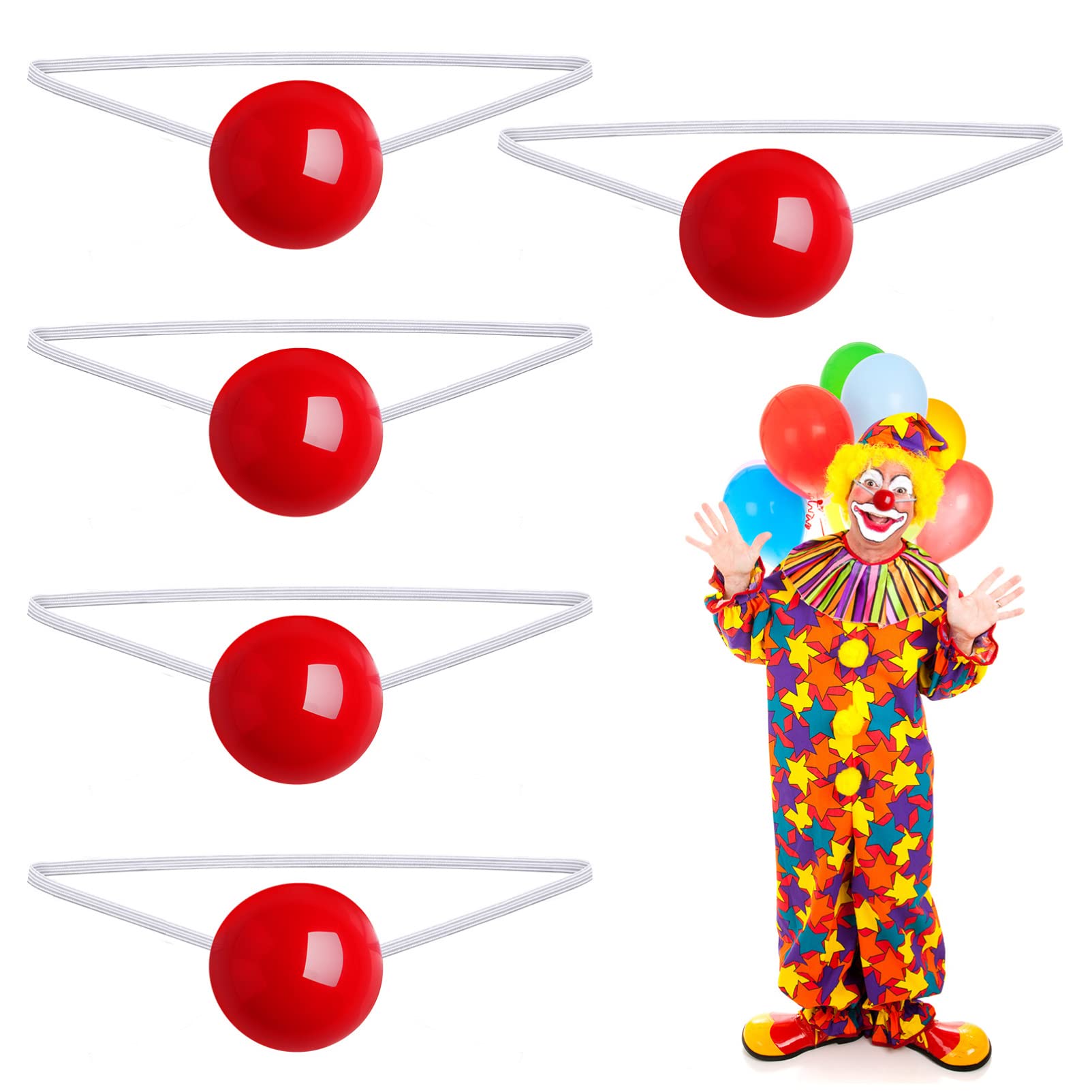 5Pcs Clown Nose Light Up Clown Nose Flashing Red for Christmas Carnival Costume Party Dress Up Cosplay Props