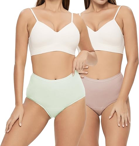 Ropa interior para incontinencia para mujer, lavable, a prueba de fugas, ropa interior de algodón de cintura alta de 1.7 fl oz para fugas de vejiga