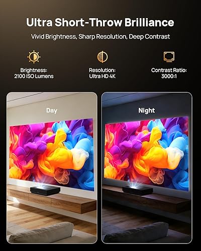 Miniatura 5 de WEMAX Nova Pro Proyector de Tiro Ultra Corto 4K, TV Láser ALPD de 150", Smart Google TV, 2100 Lúmenes ISO, Dolby Audio DTS-HD, Proyector UST para