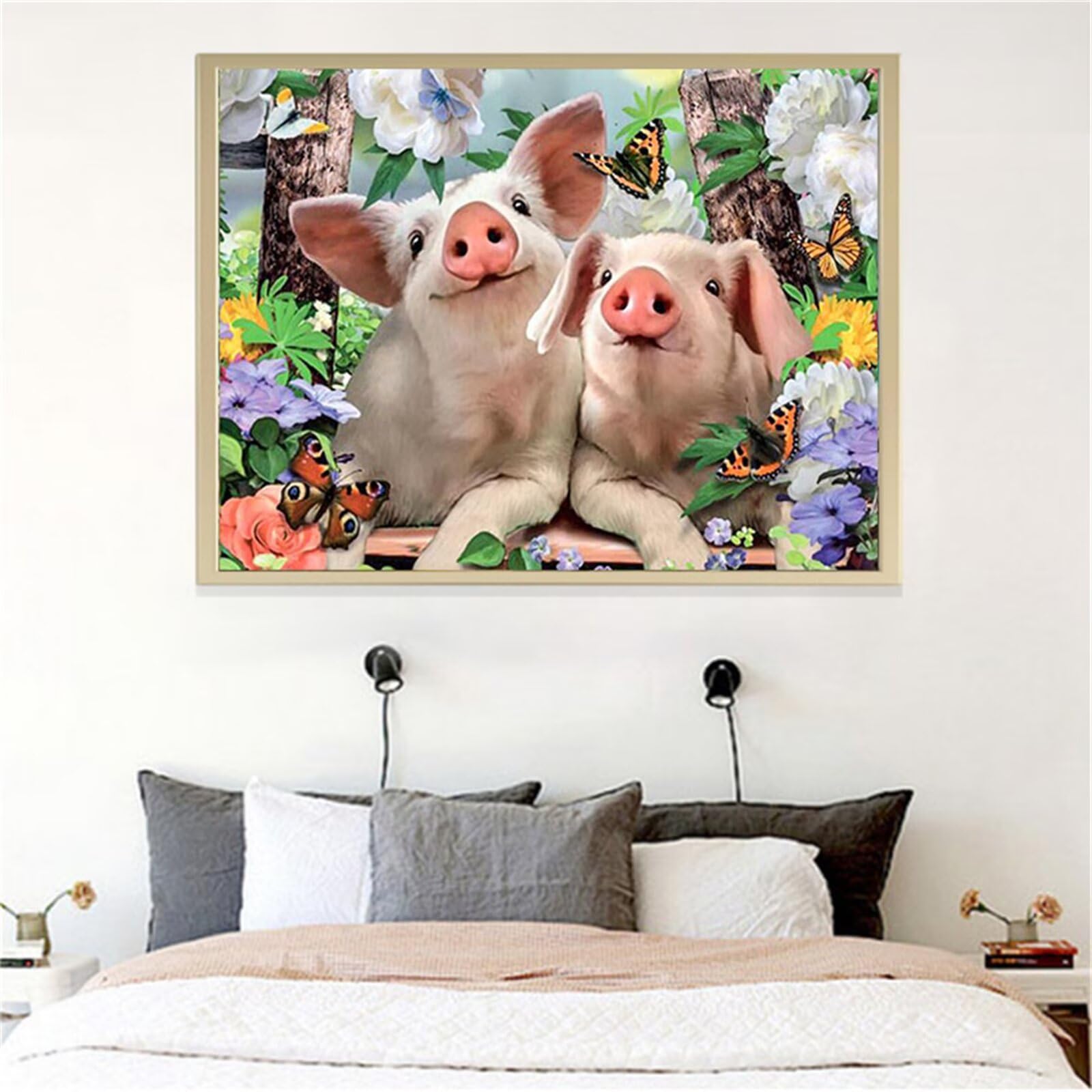 Broderie diamant cochons et papillons : sublimez votre décoration de maison avec ce kit 5D