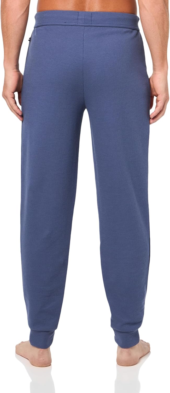 BOSS Mens Waffle Cotton Cuffed Sweatpants - Image 2