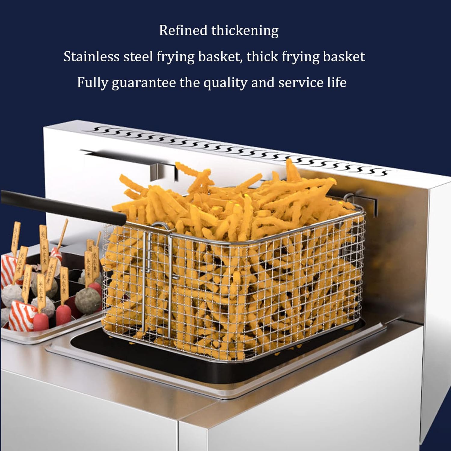 業務用フライヤープロのガスフライヤー、バスケットと蓋付業務用家庭用