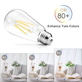 Ascher Vintage LED Edison Bulbs, 6W, Equivalent 60W, Non-Dimmable