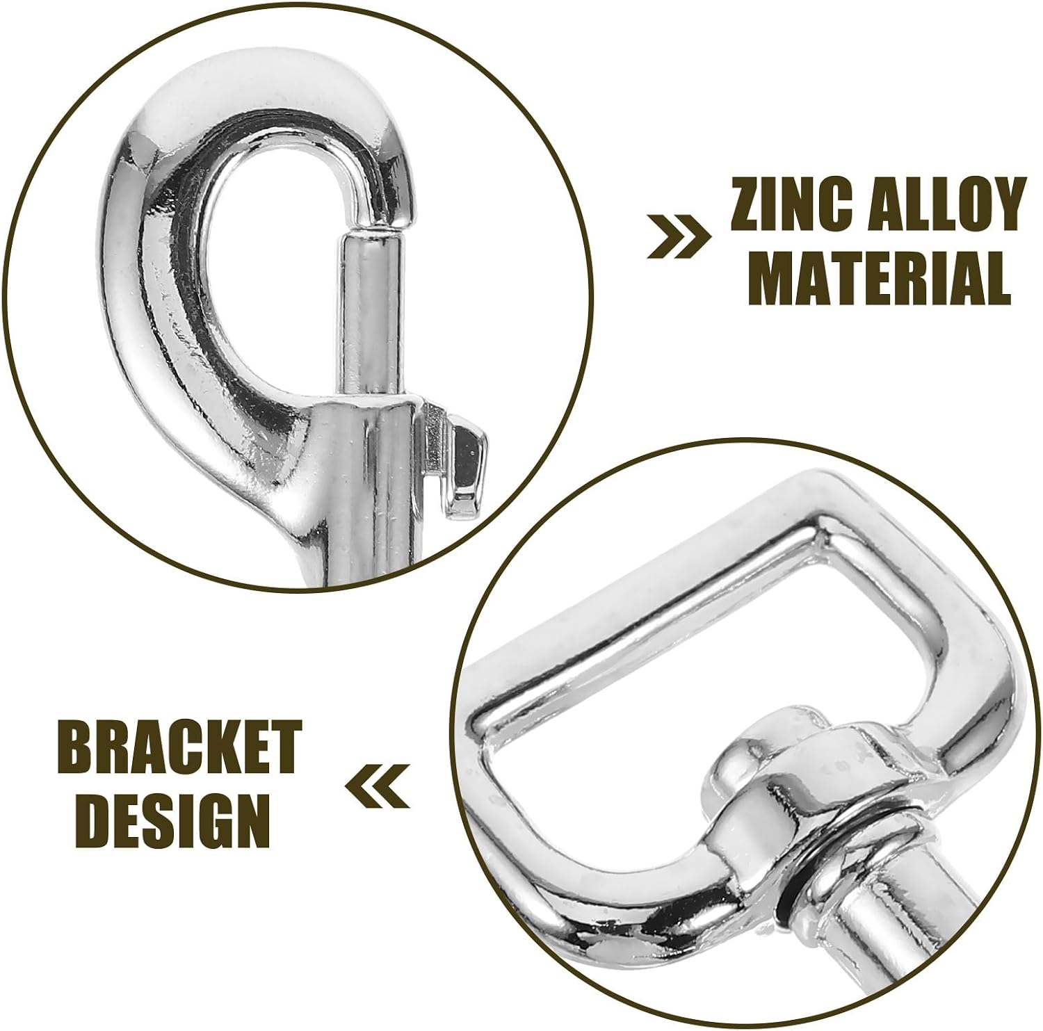 VALICLUD Swivel Snap Hooks Zinc Alloy Dog Leash Clasp 2 Pack One-Hand Trigger Clip for Dog Collars Leashes Backpack Straps Keychains Pet Chain Connector