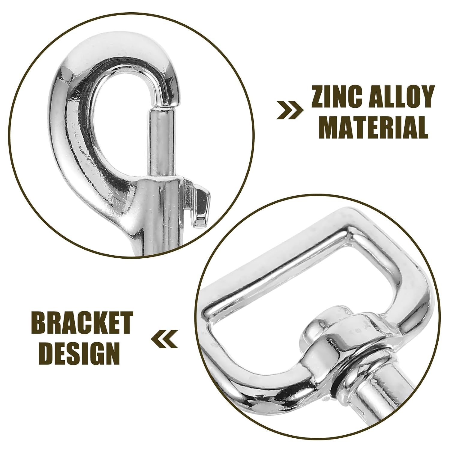 FUOYLOO 2pcs Heavy Duty Pet Leash Snap Hooks Metal Dog Leash Clips Clasp Swivel Trigger Clips and Replacement
