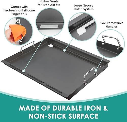 Miniatura 4 de SafBbcue Spirit - Parrillas de gas GS4 de tamaño completo, 200, parte superior plana con asas para Weber Spirit ES-210, ES-215, ES-220, ES-230,