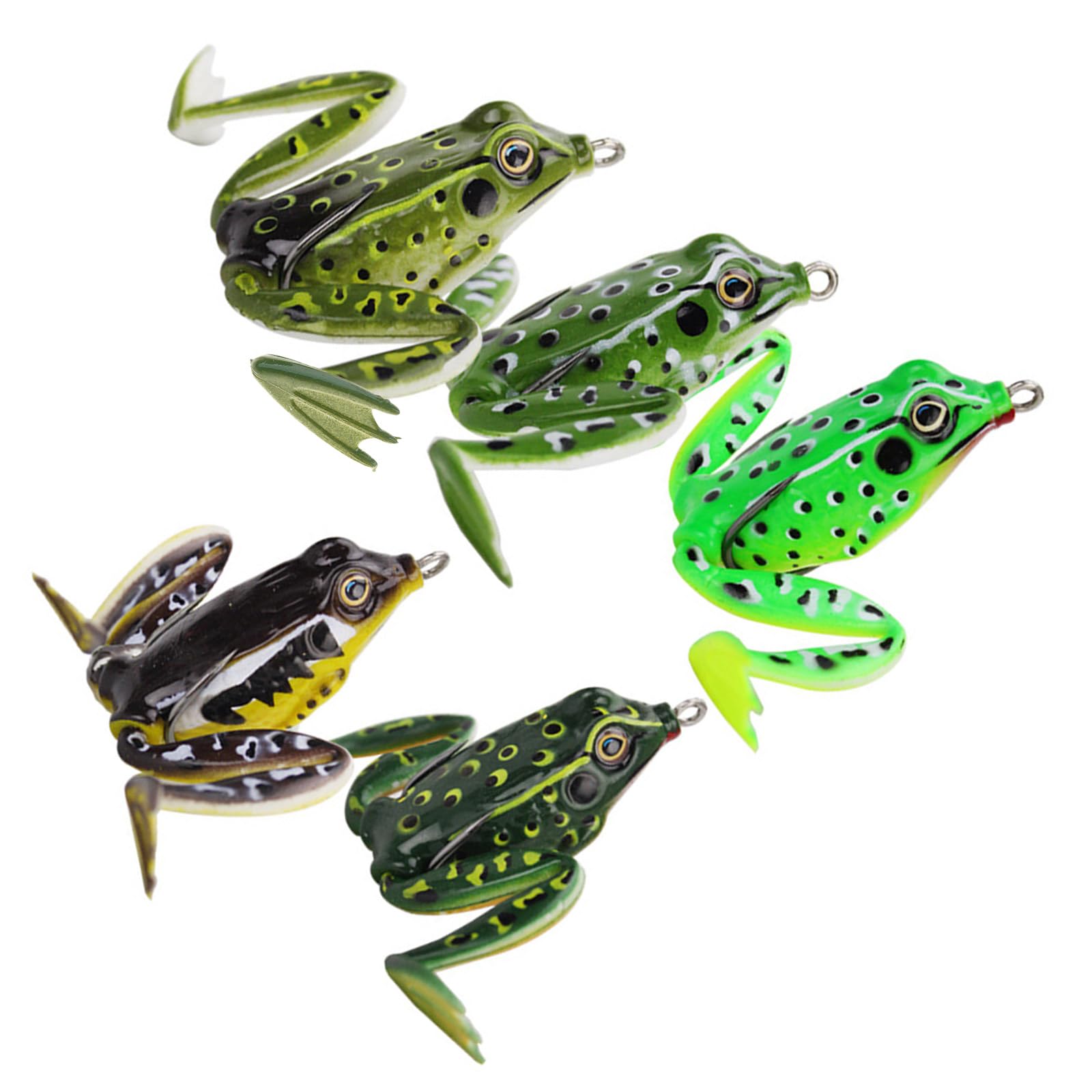 Xjdzineq Frogs Baits Topwater Lures with Hook Crankbait Artificial Swimbait for Saltwater Fishing High Carbon Steel Hook