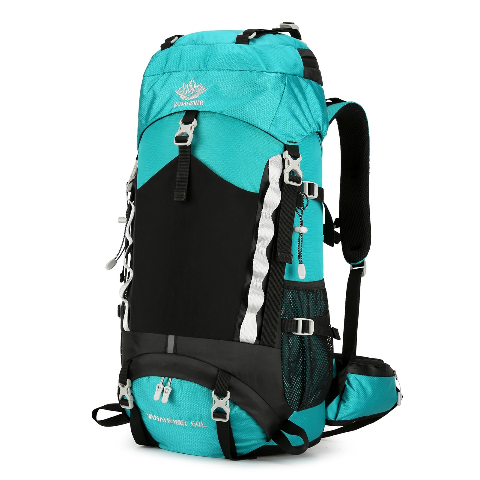 HUIOP Sac à dos de randonnée étanche 60L,sac de jour de voyage de Camping avec housse de pluie pour Camping randonnée voyage,Sac à dos 60L