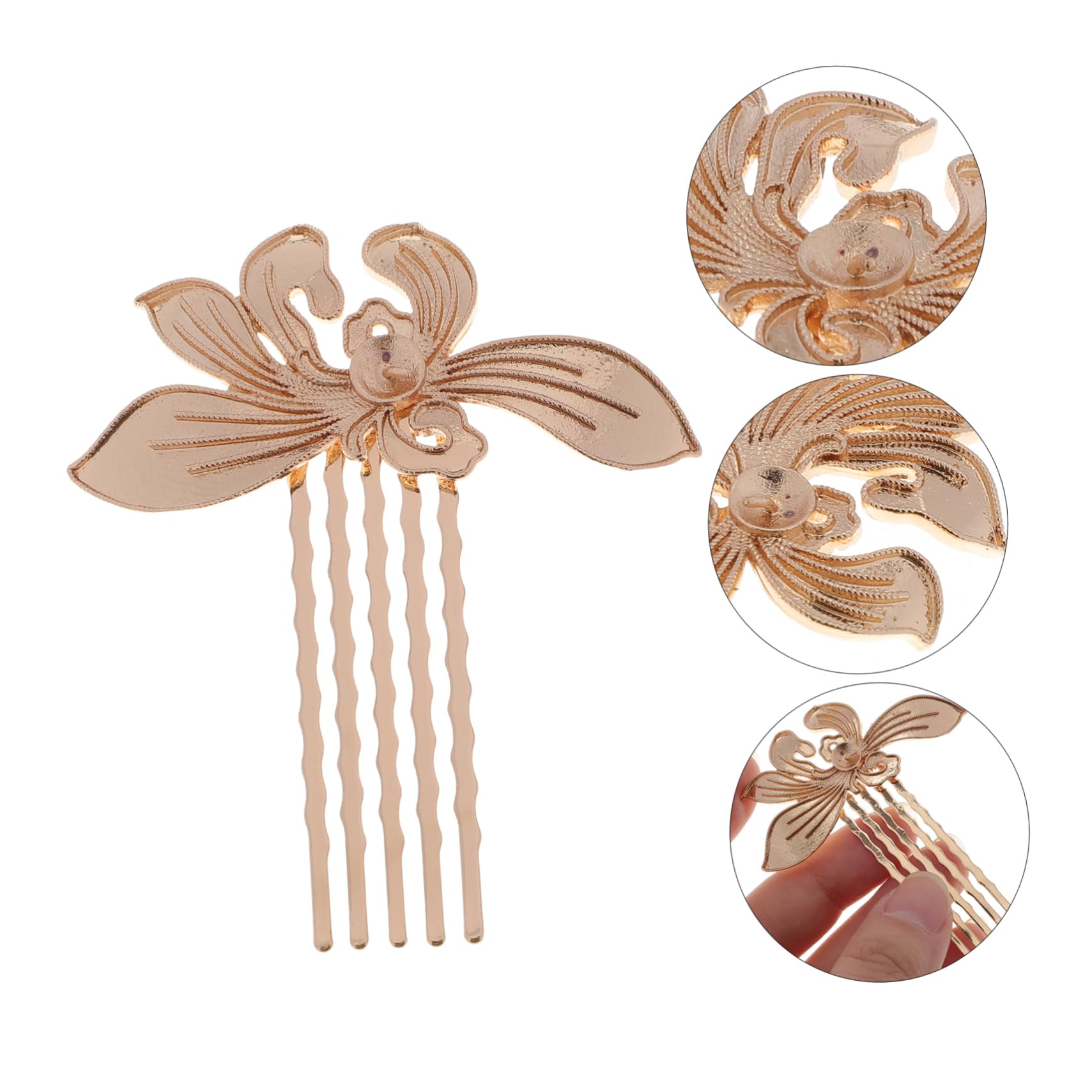 FRCOLOR Lot De 4 Peignes À Cheveux Décoratifs En Métal Rétro À Fleurs Pour Femmes 5 Pièces X 4