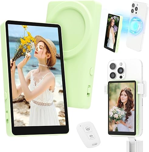Pantalla de monitor selfie, Vlog 4K 30 fps grabación de video para iPhone y Android con cámara trasera del teléfono para selfie Vlog Live Stream