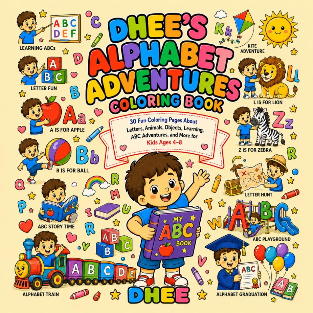 Dhee's Alphabet Adventure Coloring Book: Learn the ABCs Through Fun Coloring Adventures with Dhee! (Dhee's Learning Adventures)