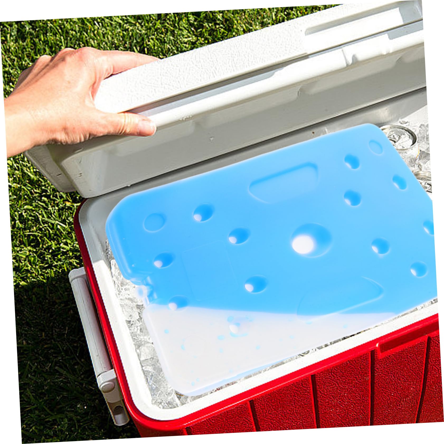 Happyyami Bloc de Glace Réutilisable 1500ml en PE, Bleu, pour Glacière