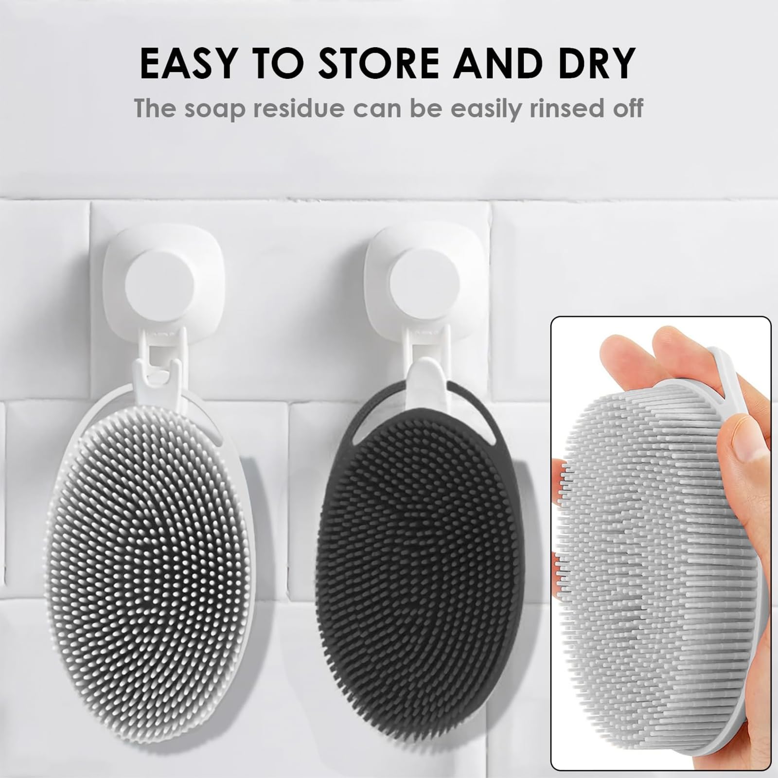 RamPula Silicone Body Scrubber, Silicone Loofah, Bath Cleaning Scrubber, Shower Sponge Glove - Image 3