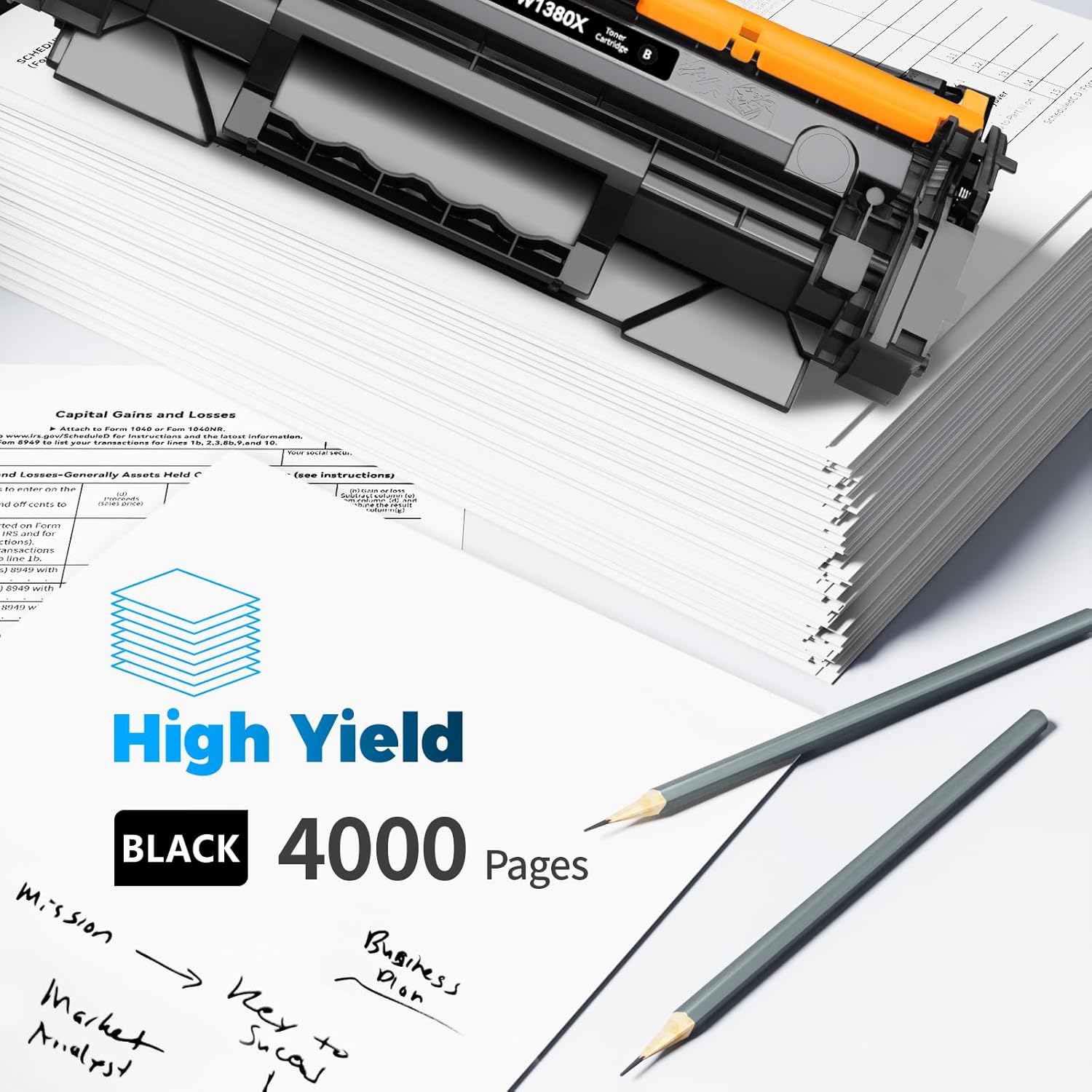 138X Toner Cartridge (with CHIP) Black Replacement for HP 138X W1380X 138A W1380A Compatible for HP LaserJet Pro 3001dw 3001fdw MFP 3101fdw Printer (1 Black, with Chip) High-Yield
