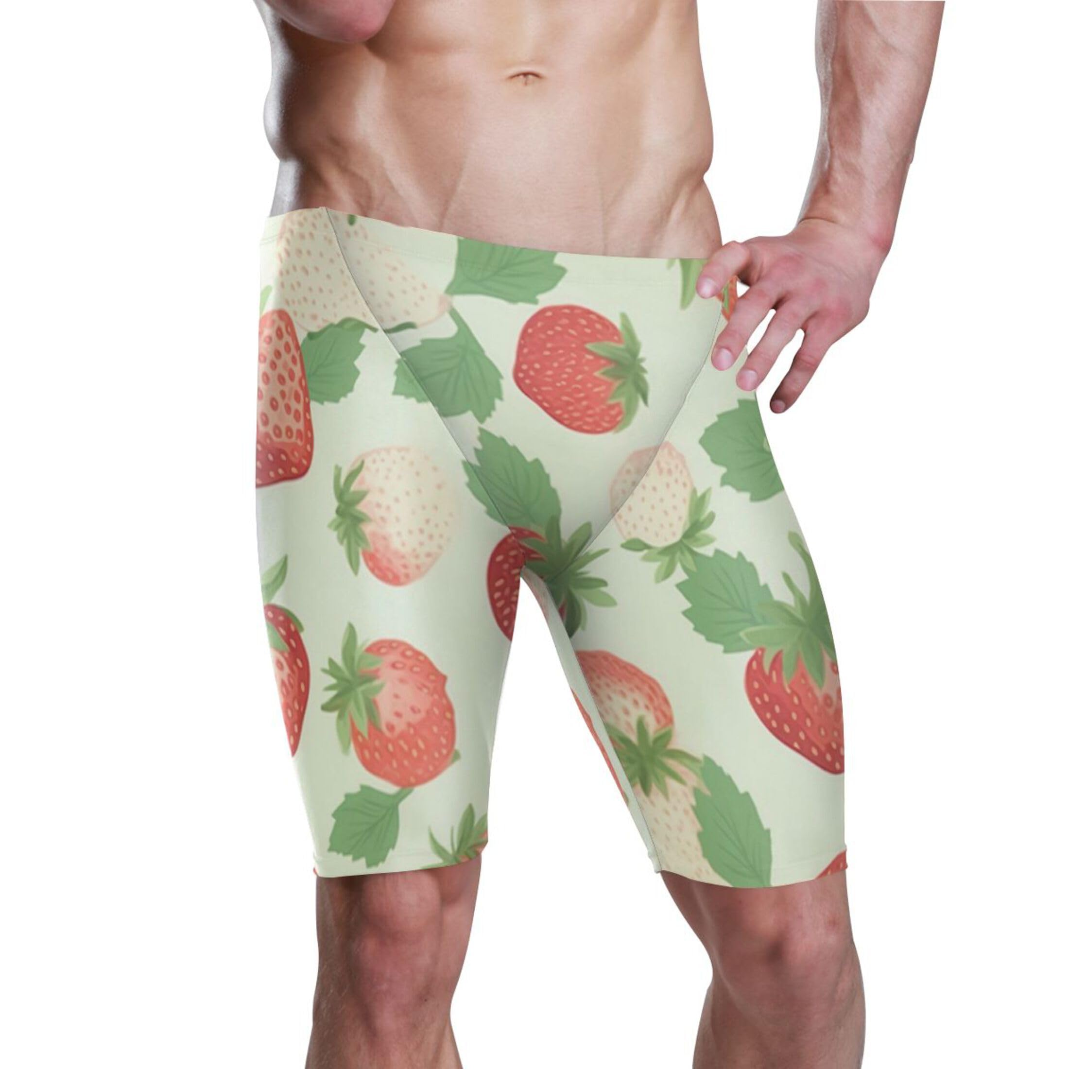UMIRIKO Strawberry Fruit Swim Jammers for Men Athletic Durable S B0400127