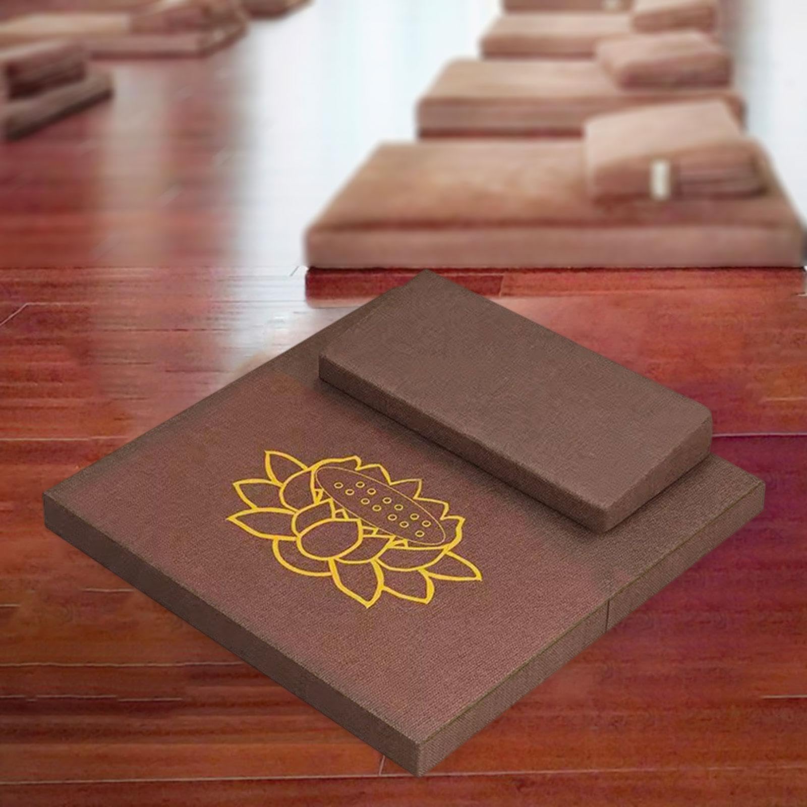 Cuscino da Pavimento Quadrato Realizzato in Lino Resistente Design Moderno Supporto per Meditazione E Portatile E Multifunzionale Adatto a
