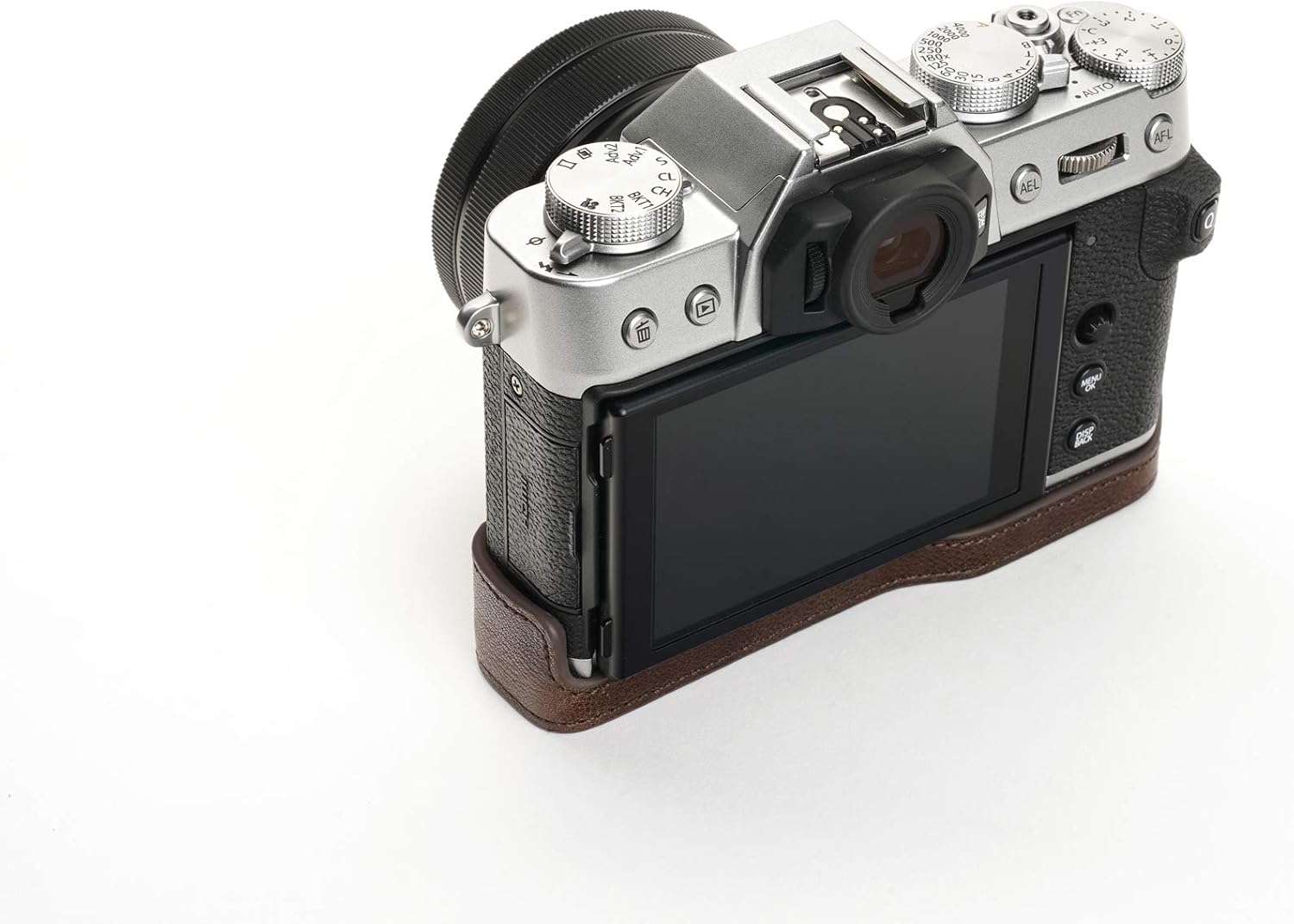 X-T30 Camera Case, BolinUS Handmade Genuine Real Leather Half Camera Case Bag Cover for Fujifilm Fuji X-T30 XT30 X-T20 XT20 X-T10 XT10 Camera Bottom Opening Version + Hand Strap (Coffee)