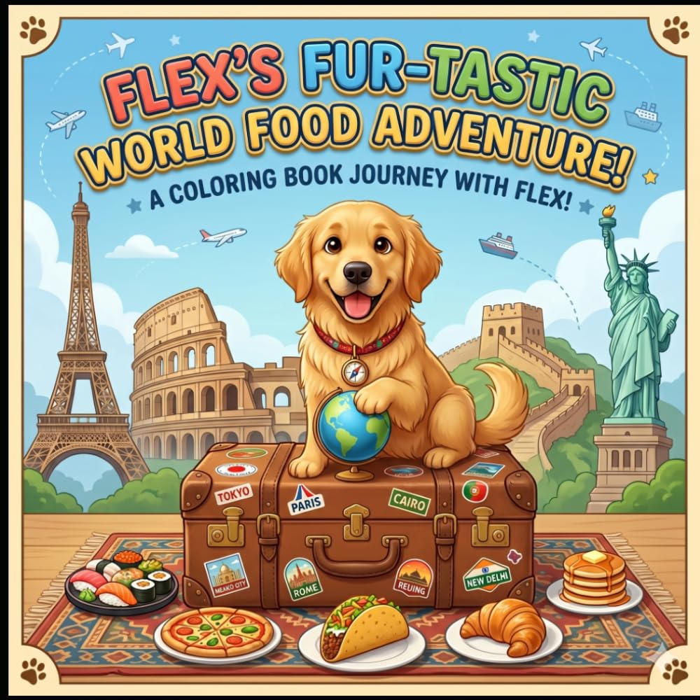 Flex's Fur-Tastic World Food Adventure: A Coloring Book Journey With Flex