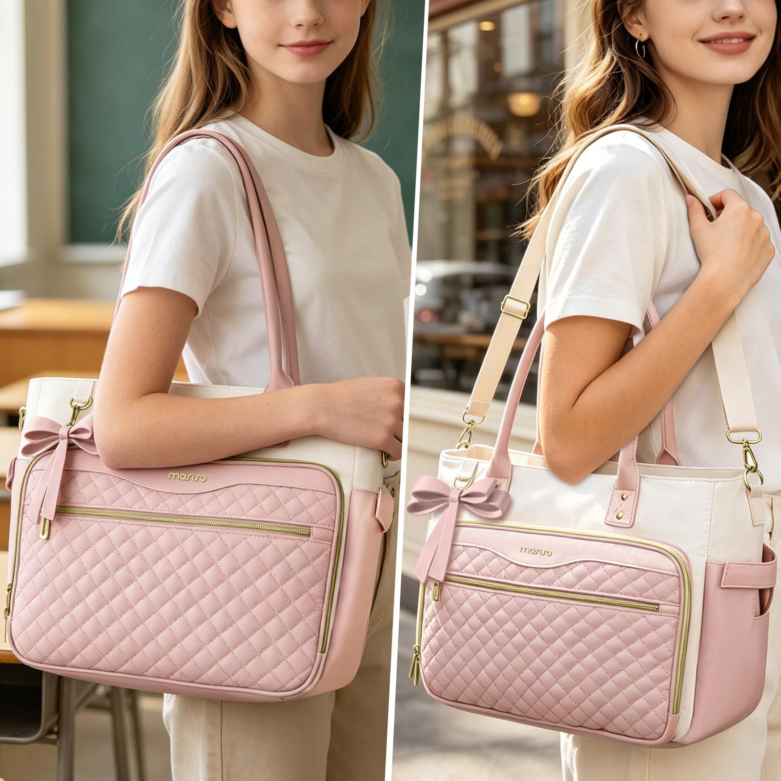 MOSISO Torby nauczycielskie dla kobiet, torba na ramię ze skóry PU 39.6 cm