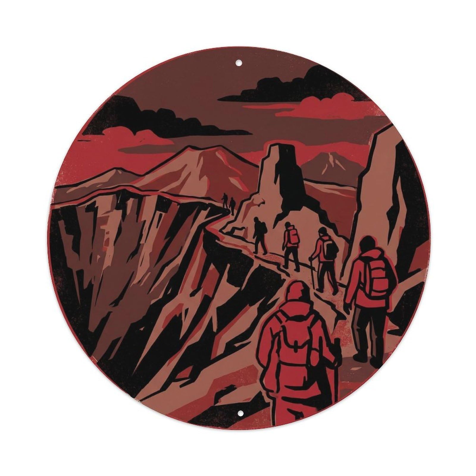 Okahys 8X8inch Classic Style Crater Rim Trail Hawaii Geology Travel Nature Journey Metal Tin Sign