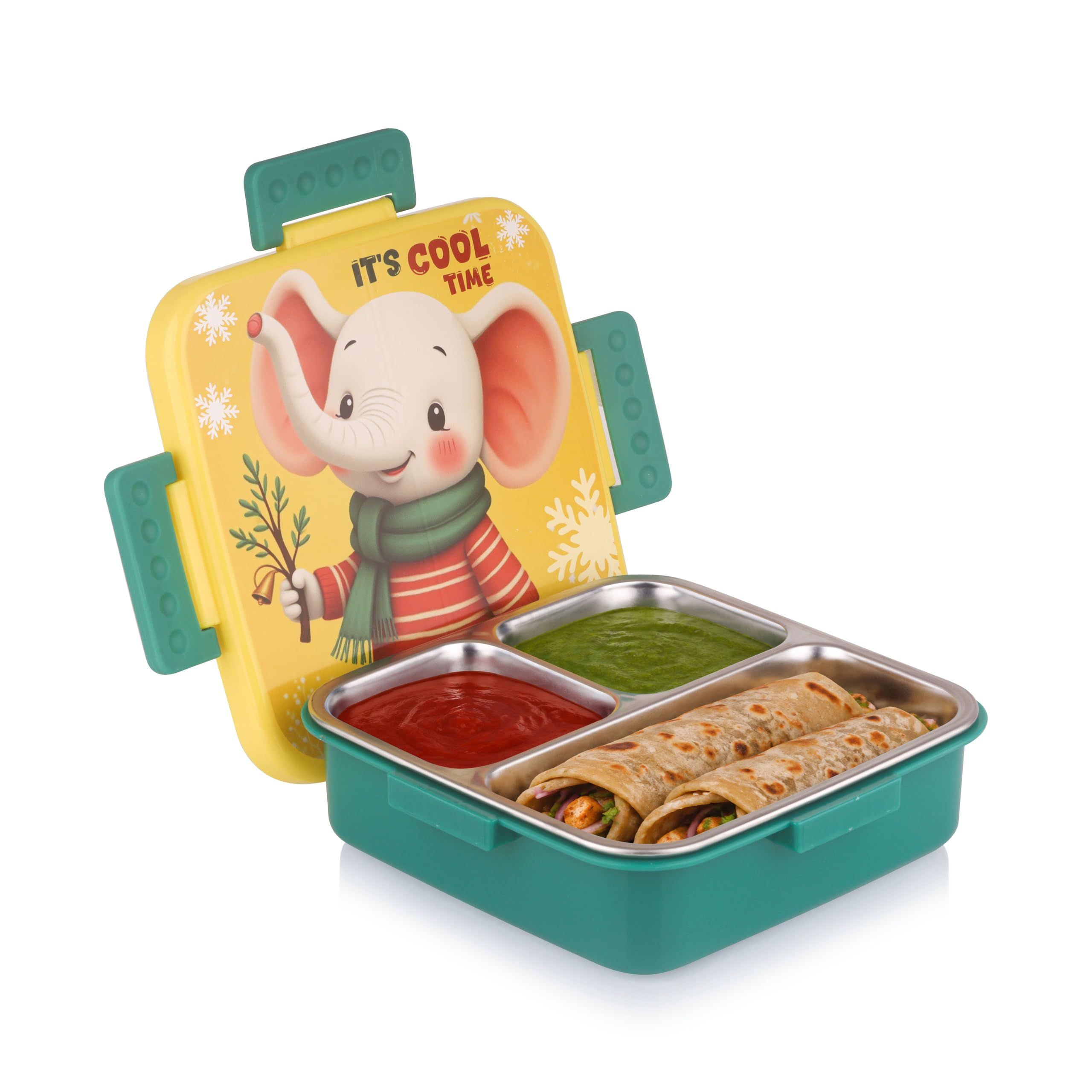 ATTRO Kids Lunch Box - Stainless Steel 3 Compartment -10 ATTRO Kids Lunch Box - Stainless Steel 3 Compartment -10