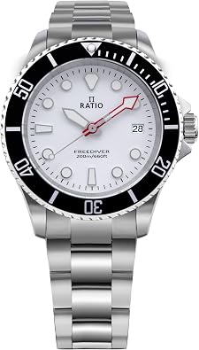 RATIO FreeDiver Sapphire Crystal Diver Watch Japanese Quartz Dive Watch 200m Water Resistant Diving Watch