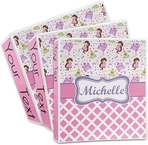 Miniatura 3 de Carpeta personalizada de 3 anillas con estampado de princesa y diamante, 1 pulgada