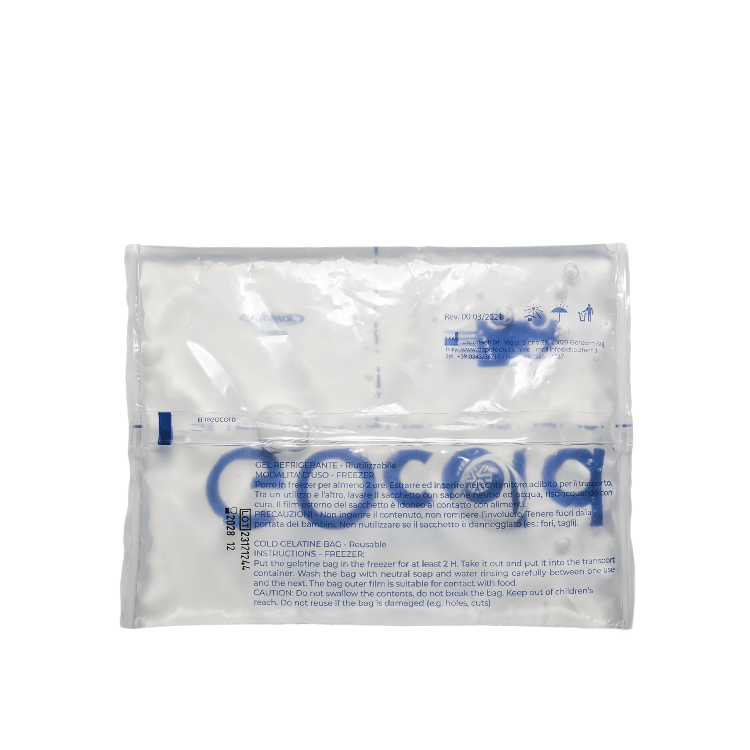 DISPOTECH - Sacchetto Gel Refrigerante Riutilizzabile per Alimenti, 18X14 cm, 280g - 1Box 10 Pz