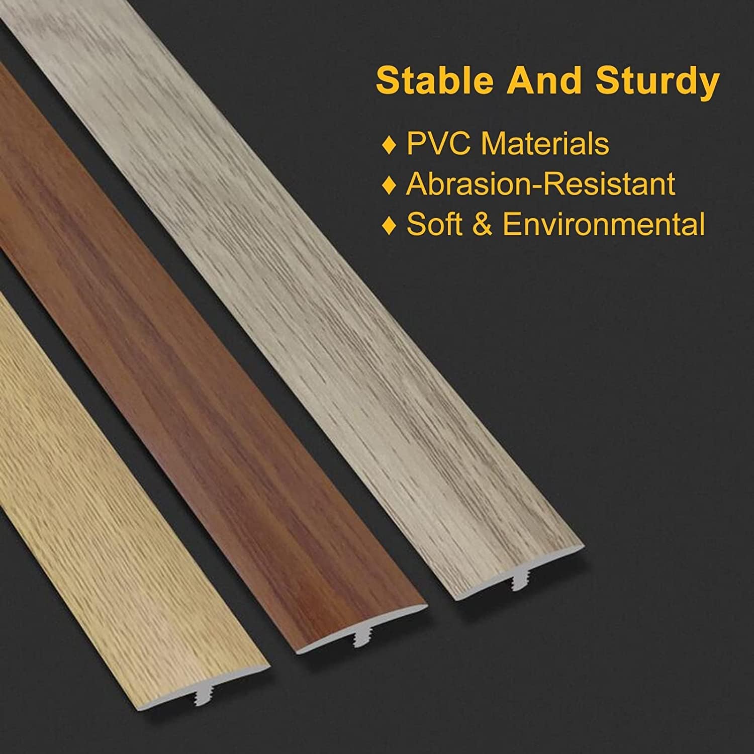 Floor Transition Strip Flooring Edge Trim, T Molding Tile Seams Cover Strip, Wood to Wood/Tile to Carpet, PVC Self Adhesive Wood Floor Transition Strips, Threshold Edge Banding ( Color : B , Size : 95