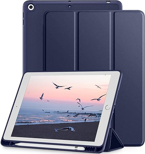 Miniatura 9 de Mastten Funda compatible con iPad de 987 generación, para iPad de 10.2 pulgadas con soporte para lápiz, funda trasera inteligente de TPU para iPad