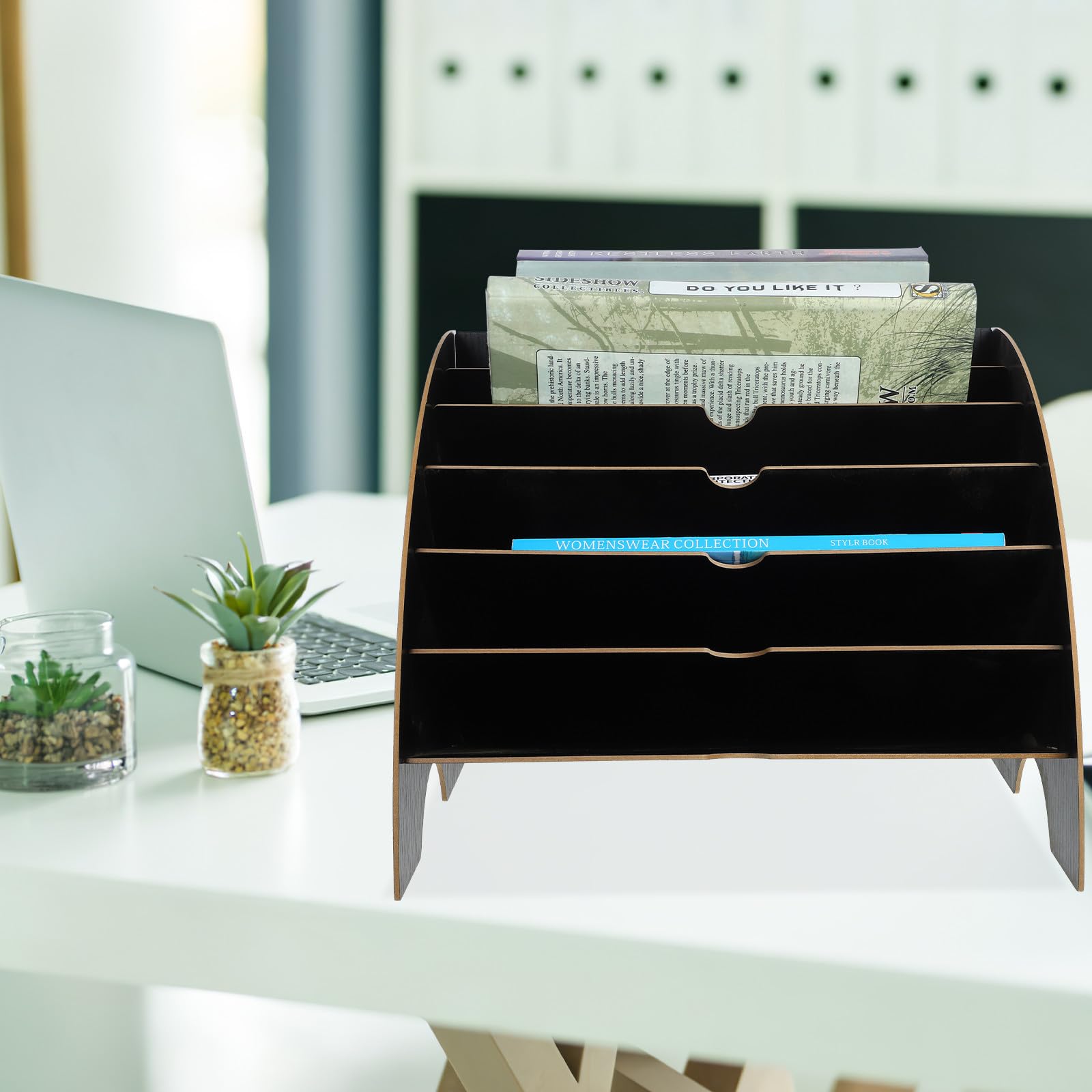 CRAFTHROU Dokumentenablage mit Großem Fassungsvermögen und Stapelbarem Design Mehrschichtiger Holz Akteninhaber für Schreibtisch und Büroorganisation