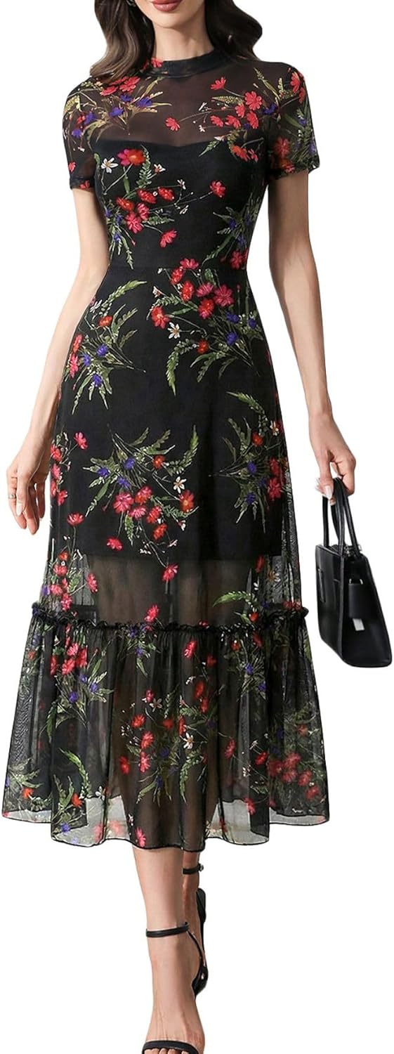 Verdusa Women's Floral Asymmetrical Going Out Dress 2026 Summer Wedding Guest Dress